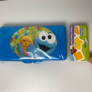 Sesame Street Diaper Wipe Travel Case Blue Cookie Monster